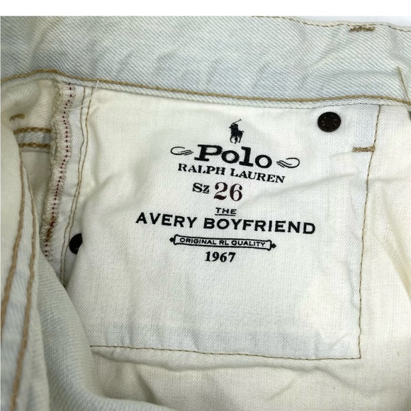 Polo Ralph Lauren Avery Boyfriend White Paint Splatter Jeans - Picture 7 of 10